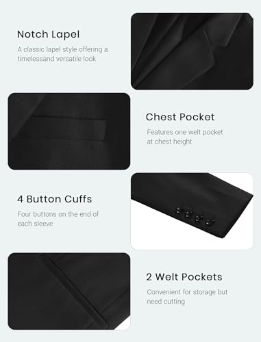 Vssjavun Mens Blazer Casual Sport Coats Slim Fit Two Button Lightweight Suit Jacket Business Jacket4