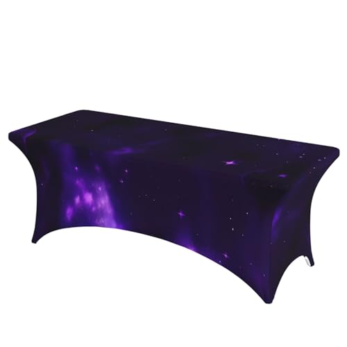 Nappe de table rectangulaire extensible violette anti tache pour grand format - 2