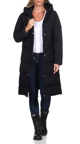 Hailys Damen Steppmantel Al44ice Winterparka mit Kapuze WIL-PO2103003-1 Black XXL