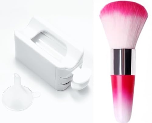 Chunmeng White Nail Powder Recycling Box With Scoop Nail Art Box Nail Art Accessories Makeup Tool Powder Glitter Saver Nail Art Accessories Makeup Tool