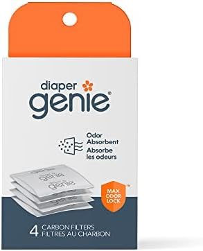 Image of Diaper Genie Carbon Filter | Diaper Pail Odor Eliminator & Deodorizer | Compatible with the-Diaper Genie Complete and Expressions Pail,4 Count (Pack of 12)