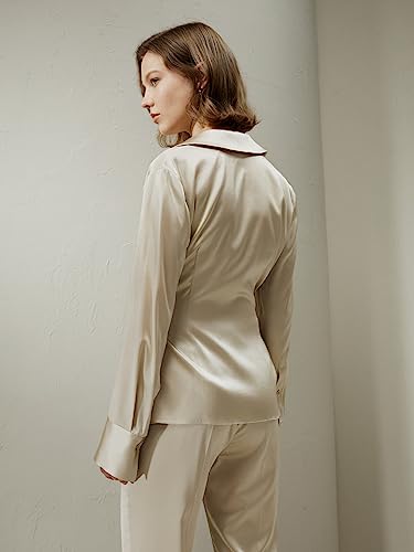 LilySilk Silk Wrap Tie Waist Blazer for Women Tan Silk Outerwear Long Sleeve Office Work Elegant Ladies Silk Coat Cool3