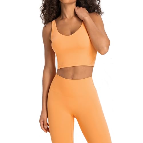 Image of Lemedy Women Sports Bra Longline Crop Tank Top Padded Workout Running Yoga