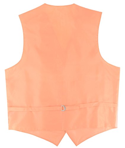 Men's Dress Vest & NeckTie Solid PEACH Color Neck Tie Set for Suit or Tuxedo2