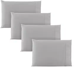 4 Fronha Avulsa Percal 200 Fios Algodão Ponto Palito Cinza