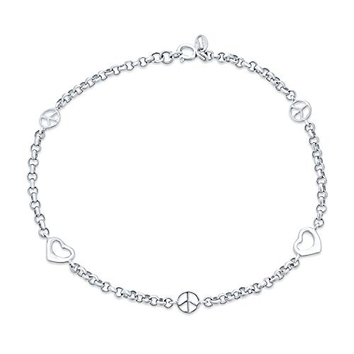 Bling Jewelry Símbolo Aum Om Ohm 3 Multi CZ Peace Sign Tobillera ...