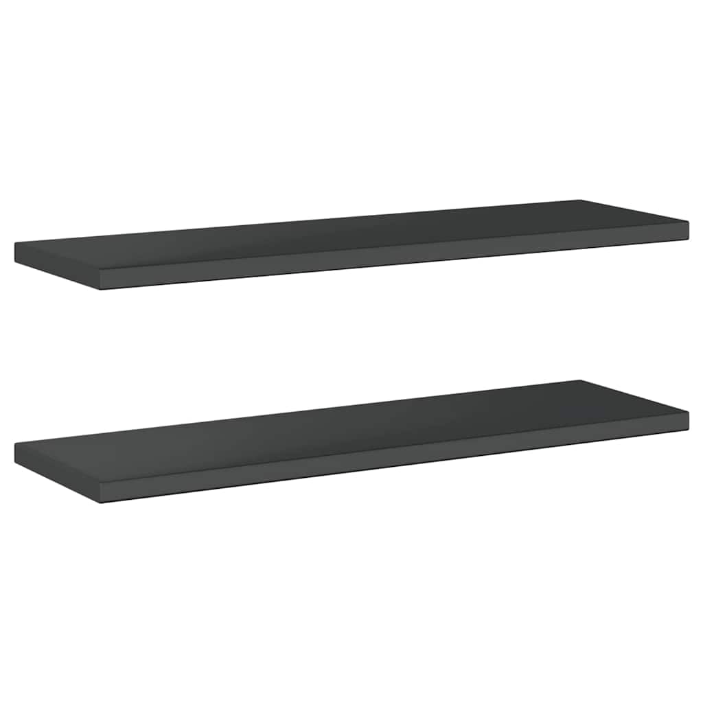 Półki ścienne 2 szt. 100 x 30 x 3 cm, czarny, stal nierdzewna, nowoczesny regał wiszący do salonu, sypialni, biura, montowany na ścianie, wszechstronne przechowywanie i ekspozycja