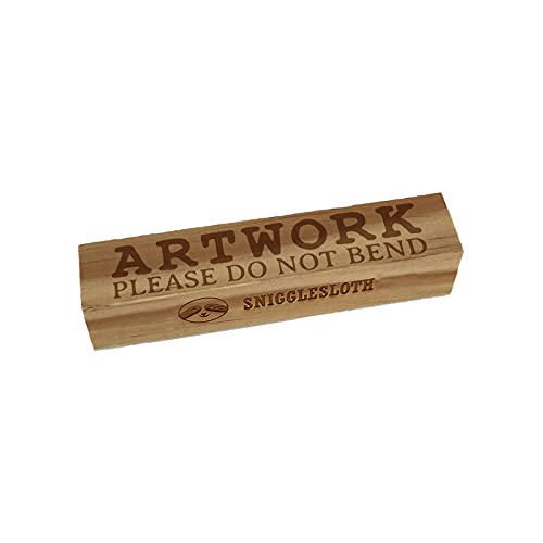 Artwork Please Do Not Bend Art Work Rectangle Rubber Stamp for Stamping Crafting - 3.75in Large