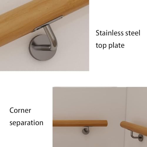 Rambarde d'escalier bois massif fixation murale intérieur 60cm - 4