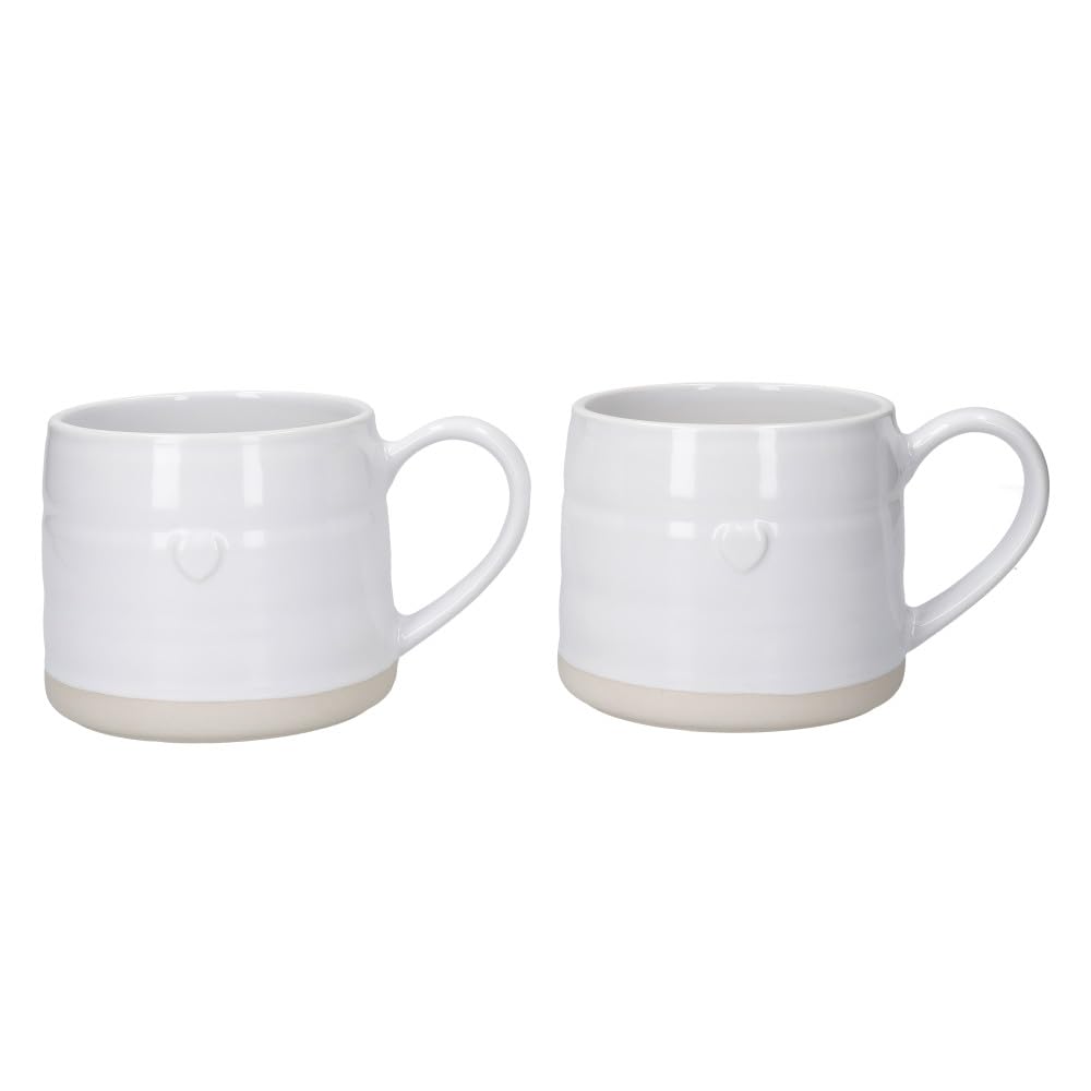 Amazon.com: MIKASA Stoneware 2pc 380ml Cosy Mugs, Heart, Gift