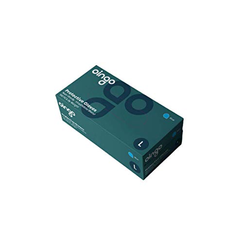 Oingo Non-Sterile Vinyl Nitrile Disposable Gloves - Non-Textured, Powder Free Nitrile Gloves Large - Liquid-Proof, Latex Free Gloves for Professional and Home Use, 1 Dispenser Box, 100 Pcs, Size L