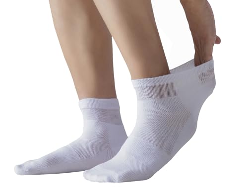 Yomandamor Mens 6pairs Non-Binding Ankle Diabetic Socks Thin Cotton Breathable Socks 10-13