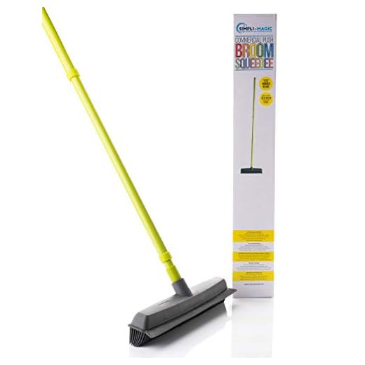 Simpli-Magic 79273 Fur Removing Push Broom with Squeegee, Green