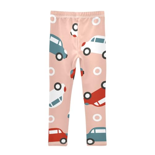 Red Car Girls Leggings,Workout Leggings for Girls Toddler Athletic Legging Size for 3-10T2