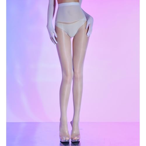LESOYA Unisex Women Men 3 Denier Sheer Pantyhose Oil Shiny Stockings Seamless Underwear with Sheath4