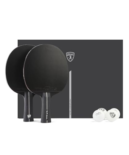 Killerspin SVR 2U Black Paddle Set of 2 Rackets with 4 Balls and Foam Protective Paddle Storage Case