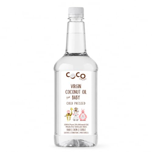 Image of Coco Crush Pure Organic Virgin Coconut Oil for Baby Hair Massage | 100% Natural Cold Pressed Coconut Oil for Baby Scalp & Hair | 0+ Babies (1000ML)