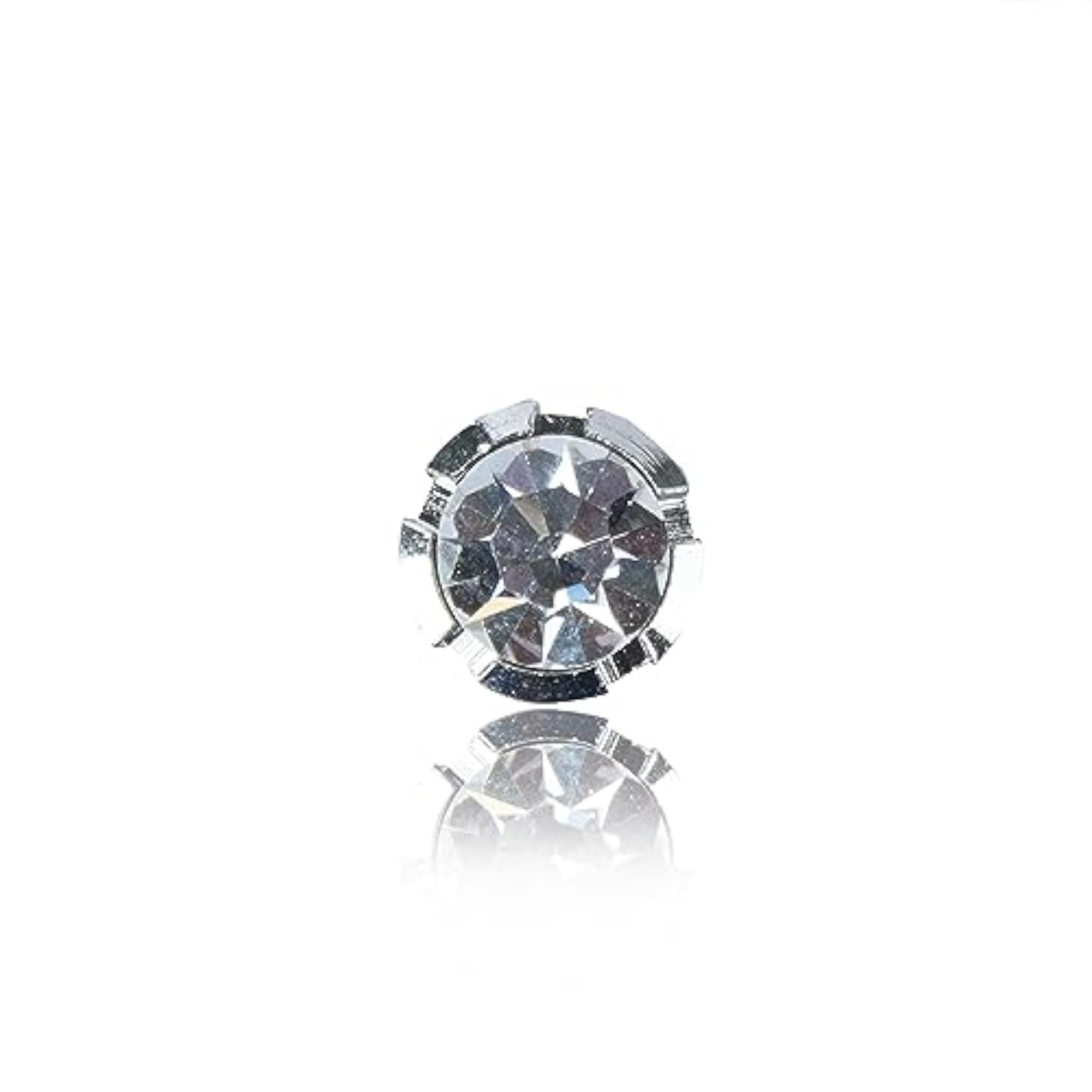 Designer Star Silver Plated Zirconia Buttons, Unisex