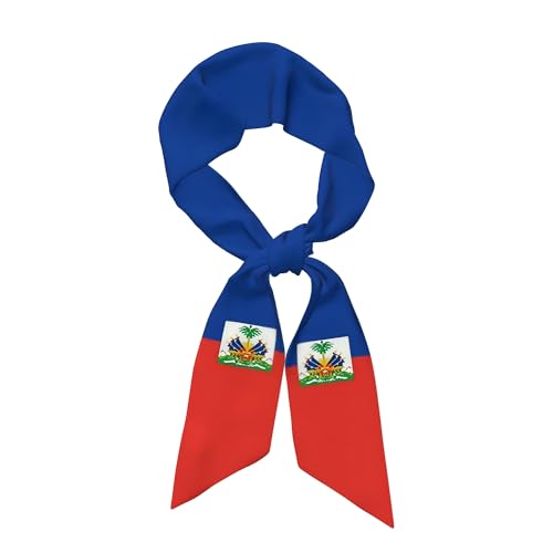 Dsiflylife Head Hair Scarf Silk Feeling Neck Scarves Purse Handle Satin Scarfs Silky haitian flag Long Thin Womens Fashion Scarves