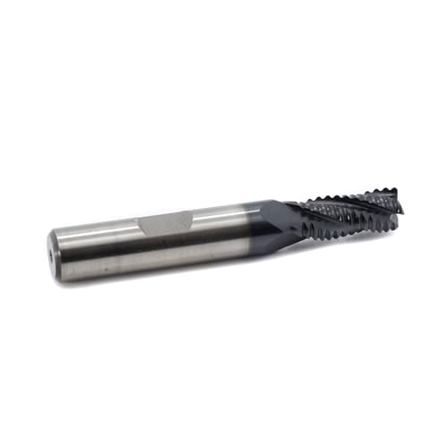Image of Roughing End Mill JESTUOUS HSS Square Nose 4 Flute Fine Tooth Bit 3 /8 inch Shank Dia. 3 /4 inch Flute Length for Milling Metal Steels,1 Piece