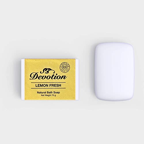 Image of Devotion LEMON FRESH Natural Bath Soap - Pack of 6 (75g Each) | Refreshing Citrus Scent | Moisturizing & Gentle on Skin