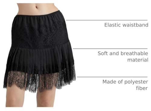 Image of Women Y2k Lace Mini Skirt Ruffle Layered Flowy Half Slip Skirts Underskirt