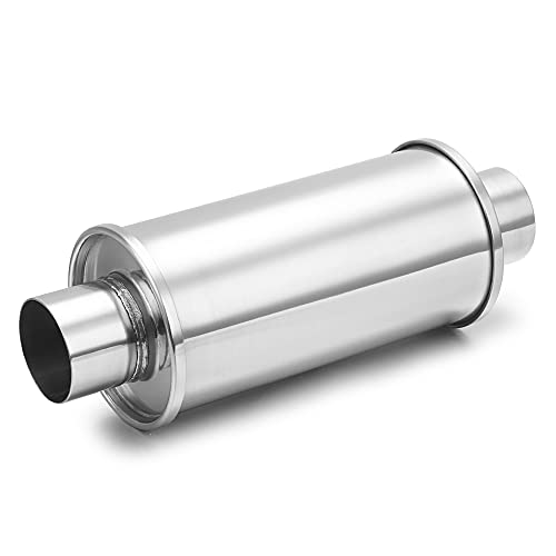 A-Karck Exhaust Resonator 2.5" Inlet, 304 Stainless Steel 14" Overall Length Pre-Muffler, 2.5" Inlet & Outlet Structure For Maximum Exhaust Flow #TOP16