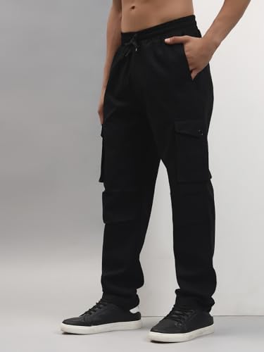Image of Q - RIOUS Men's 6 Pocket Cotton Cargo Pants - Relaxed Fit Utility Trousers