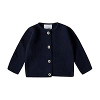 Stellou & friends CardiganStrickjacke für Baby & Kleinkind mit Knöpfen in HolzOptik, Mädchen & Jungen Hochwertige Kleidung aus 100% Baumwolle, Perfekt für Herbst & Winter 86/92 Dunkelblau