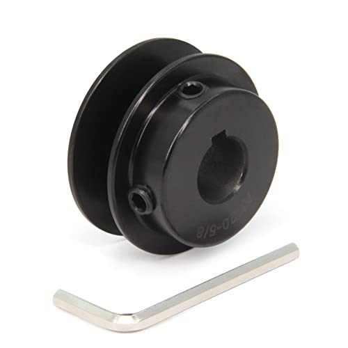 Yeebyee YE031-1 Ak20-5/8 Inch Bored Single Groove Web Sheaves 2.0 Inch Od 5/8"Bore V-Belt Sheave Cast Iron Belt Pulley thumb #1