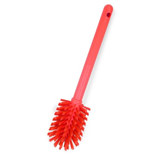 Image of SPARTA Large Water Bottle Brush Ideal for Wide-Mouth Jars, Bottles and Tumblers, Dishwashing Tool with Handle for Home and Commercial Kitchens, Plastic, 12 Inches, Red