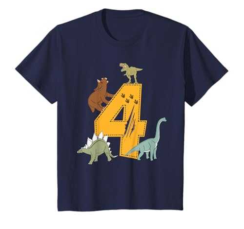 Geburtstagsshirt 4 Jahre Junge Dinosaurier Dino T-Shirt
