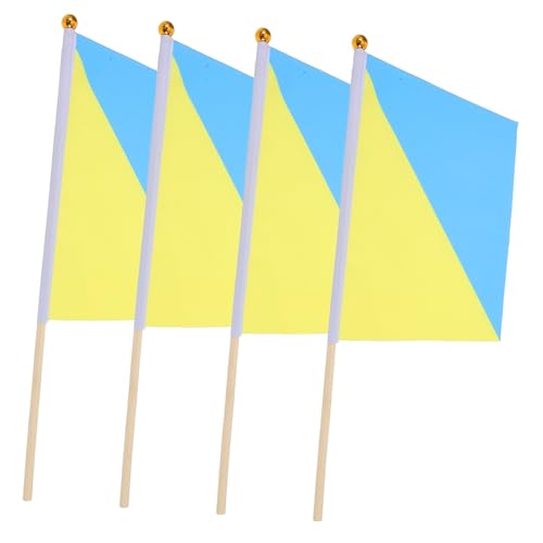 OFFSCH 4pcs 25x25cm Waving Navy Signal Flag Thick Pole Commanding Handheld Flag in Bright Colors for Communication Sports Performance