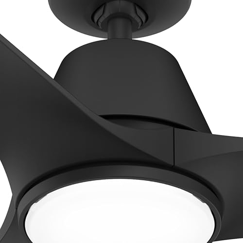 Image of Hunter 52 inch Aeronaut Outdoor Smart Ceiling Fan, LED Light, Remote, Black