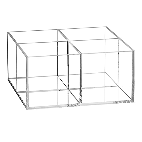Acrylic Drawer Storage Box, Dedoot 4-section Clear Plastic Square Desk Organizer Cube Container for Cosmetic Jewelry Accessories, 5x5x2.3 inches Acrylic Drawer Storage Box, Dedoot 4-section Clear Plastic Square Desk Organizer Cube Container for Cosmetic Jewelry Accessories, 5x5x2.3 inches