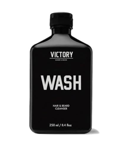 Victory Barber & Brand Beard Wash - Made in USA, Men's All-in-One Shampoo and Conditioner, Hydrating, Smoothening, Softening, 8.4 Fl Oz