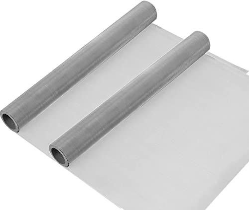 Wire Mesh, 2 Rolls 30x100cm (12"x39.4"), 304 Stainless Steel 120 Mesh Woven Screen for Fine Pest Protection Air Vent Covers