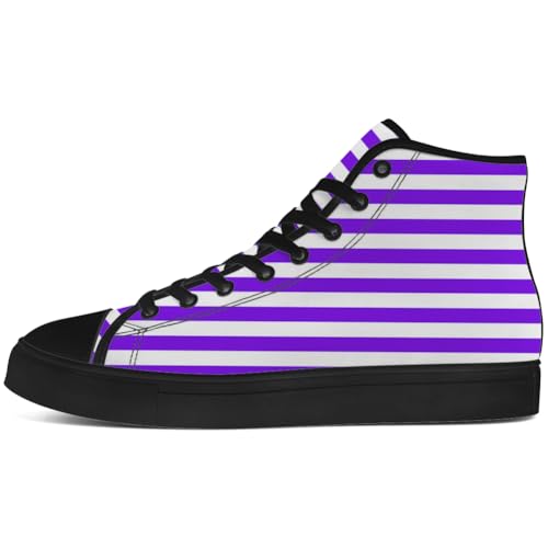 Striped High Top Canvas Shoes High Top Sneakers Lace Up Casual Shoes Gifts for Men Women3