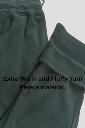 Image of CUPID Women Winter Wear Warm Fluffy Fleece Track Pants,Straight Fit Cozy Cotton Lowers with Drawstring n Pockets,Lounge,Gym,Jogging,Travel