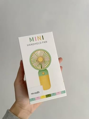 Image of MIRADH Mini Handheld Fan (Upto 6 Hours Running) Rechargeable 2000 Mah Battery Operated Portable Fan, Desk Fan, Carry It Anywhere (Orange)