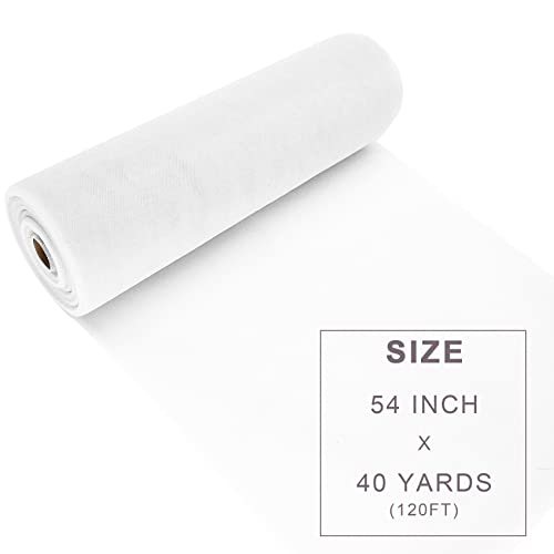 white tulle fabric roll spool bolt 54 inch by 40 yards large tulle wedding party decoration tutu skirt table runner gift wrapping bridal shower soft amp drape white