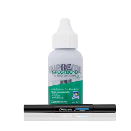 GHOSTBOND Supreme 1.3 oz + XL Touch-Up Pen 3 ml - Max-Hold Lace & Poly Wig Glue System - Oily Skin & Humidity Resistant - No-Shine Finish + Precision Edge Fix