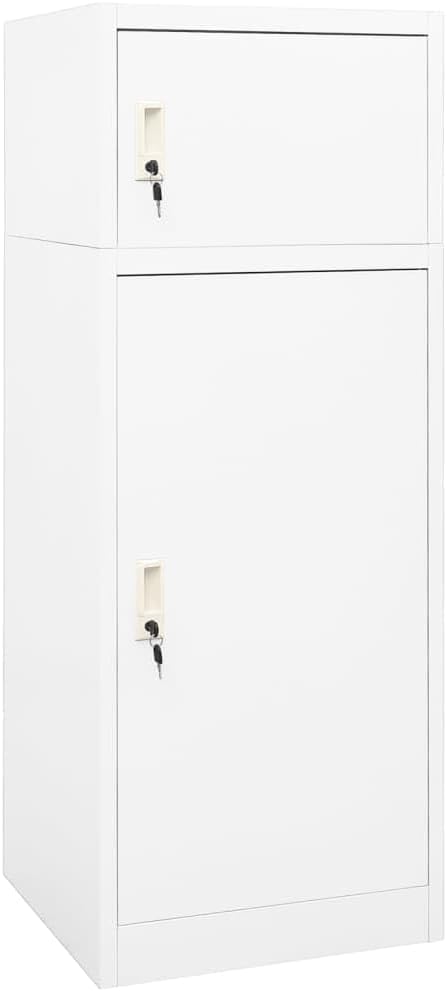 Metal Saddle Cabinet for Equestrian Sports Equipment Storage, Lockable Steel Tack Locker with Adjustable Saddle Rack, Shelves, Hooks, White 20.9"x20.9"x55.1" Steel,-370