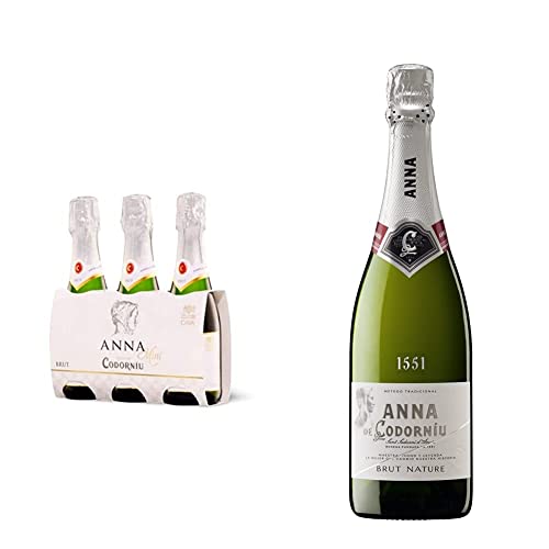 Anna de Codorníu - Cava Brut - Pack 3 botellas mini 20cl & Anna de Codorníu - Cava Brut Nature - 75cl