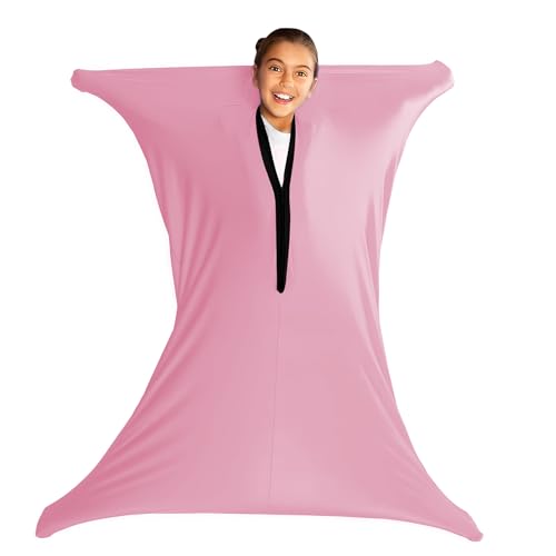 SZSMART Sensory Body Sock for Kids 40x27 Full-Body Wrap Stretchy Body Sox to Relieve Stress for Children with Autism Anxiet (Pink S/89-112cm)