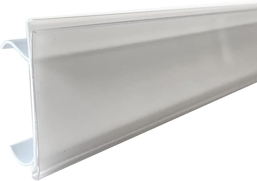 Shelf Label Holders for Wire Shelves, 50 Pack Snap On Price Tag and Label Holder for Metro Wire Shelving, White w/Clear Cover 43W