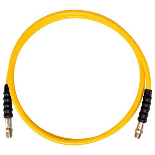 Image of 10ft High Pressure Hydraulic Hose, 3 /8 inch Thread Hydraulic Hose Assembly, 10000 psi Hydraulic Pressure Test Hose, Yellow, Length 10ft