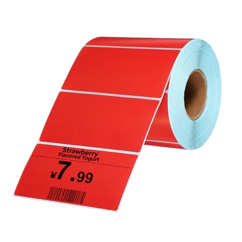 Rouleau étiquettes thermiques PATIKIL rouge 2x3,94" pour organiser votre bureau