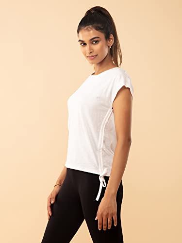 Image of NYKD Everyday Short Sleeves Cotton T-Shirt for Women Stylish Active /Gym Wear - NYAT240