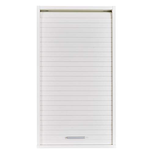 SIMMOB Meuble de Cuisine Blanc A Rideau 2 Etagères 40 x 72 x 35 cm
